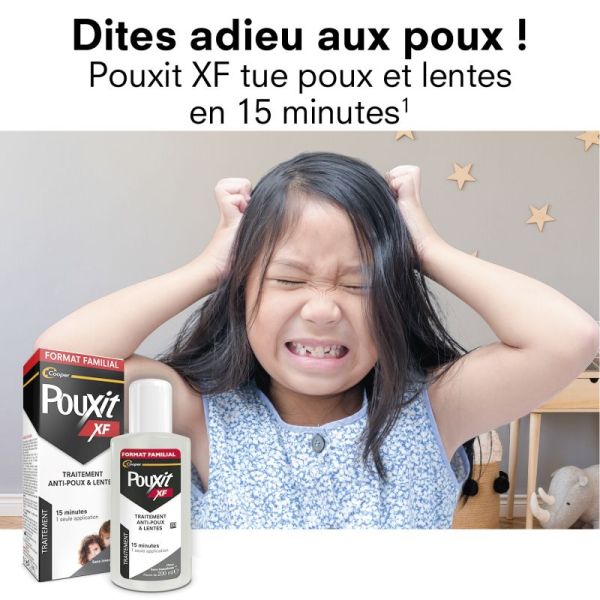 Pouxit Lotion Anti-Poux & Lentes - Lot de 2 x 200 ml - Élimination efficace sans insecticide