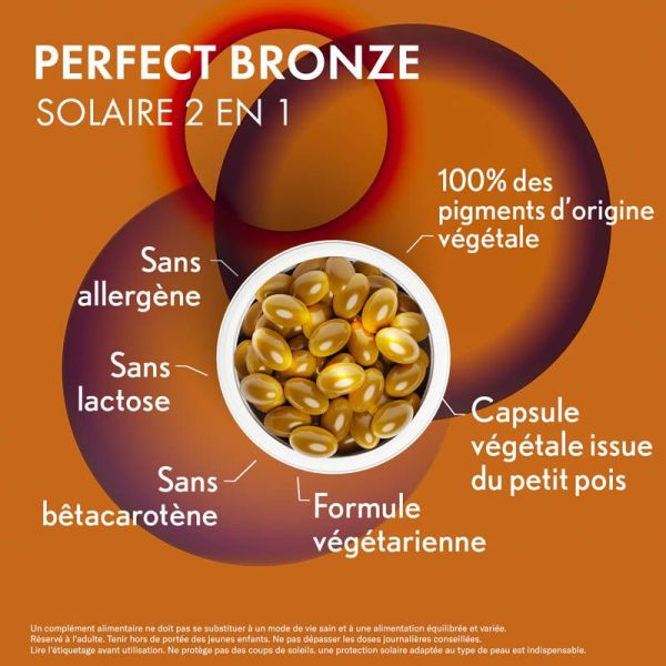Oenobiol Perfect Bronze Solaire 2 en 1 - 30 Capsules - Autobronzant et préparateur solaire