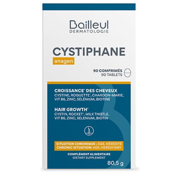 Bailleul Cystiphane Anagen Croissance des Cheveux 90 Comprimés – Anti-chute chronique