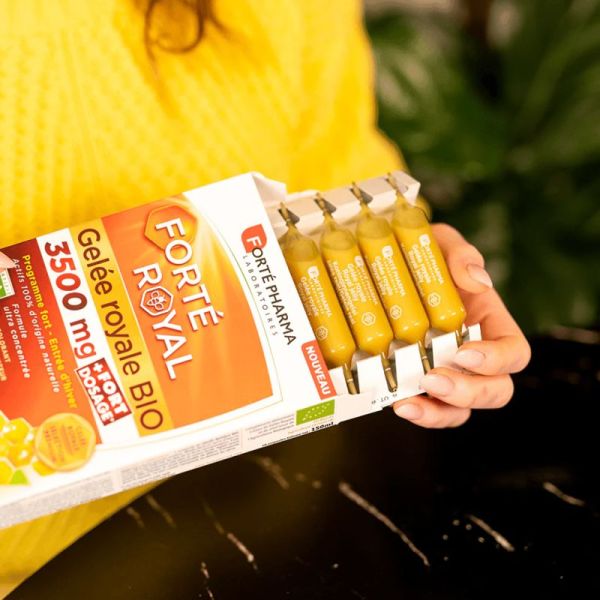 Forté Royal Gelée Royale Bio 3500mg - 10 ampoules - Défenses naturelles et vitalité intense
