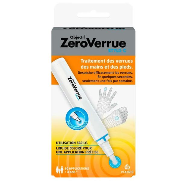 Mylan Objectif Zero Verrues Stylo - Traitement pour les Verrues - Mains, Pieds, Coudes et Genoux - 3ml