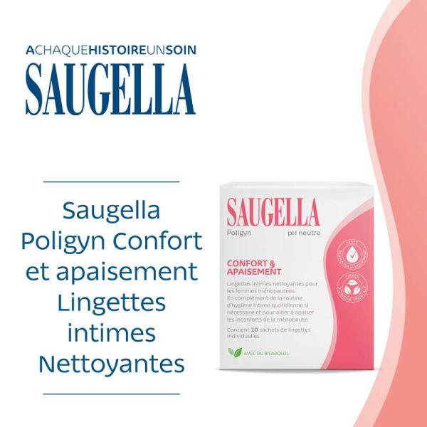Saugella Poligyn Lingettes Boite de 10