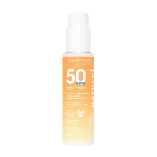 Alphanova Organic Sun Spray Solaire Enfant SPF50 Bio Très Haute Protection - 100g