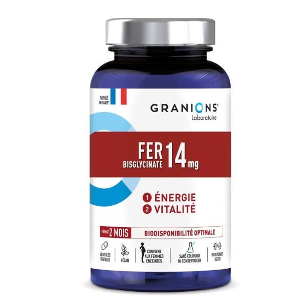 Granions Fer 14mg Boost l'Énergie & la Vitalité - 60 Gélules