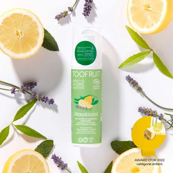 Toofruit Mousticool Lotion Anti Moustique Parfumée - 100ml - Lotion répulsive et hydratante dès 3 ans