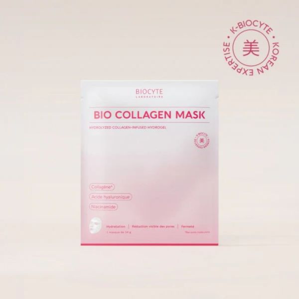 Biocyte Bio Collagen Mask Unitaire - Masque visage hydrogel anti-âge, repulpant et éclat effet "Glass Skin"