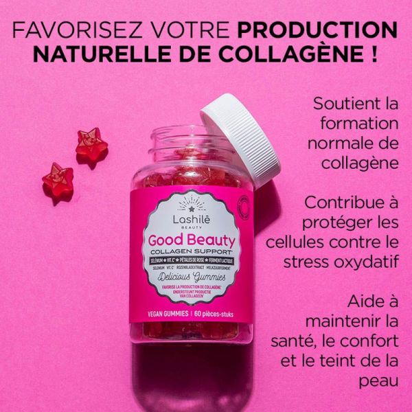Lashilé Beauty Good Beauty Collagen Support - Favorise la Production de Collagène - 60 gommes