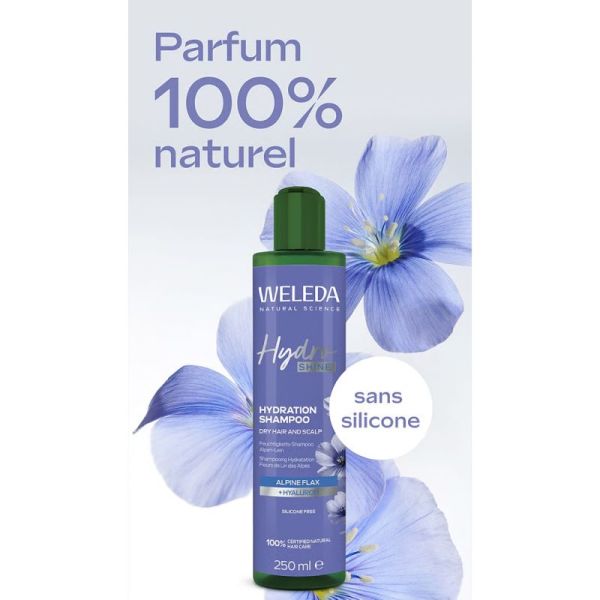Weleda Hydra Shine Shampoing Hydratant aux Fleurs de Lin des Alpes 250ml – Douceur et éclat