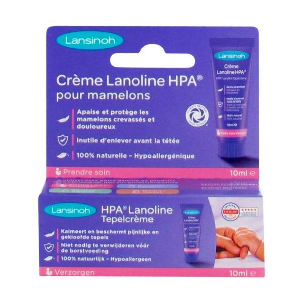 Lansinoh Crème Lanoline HPA - Crème de Soin pour Mamelons à la Lanoline - 10ml