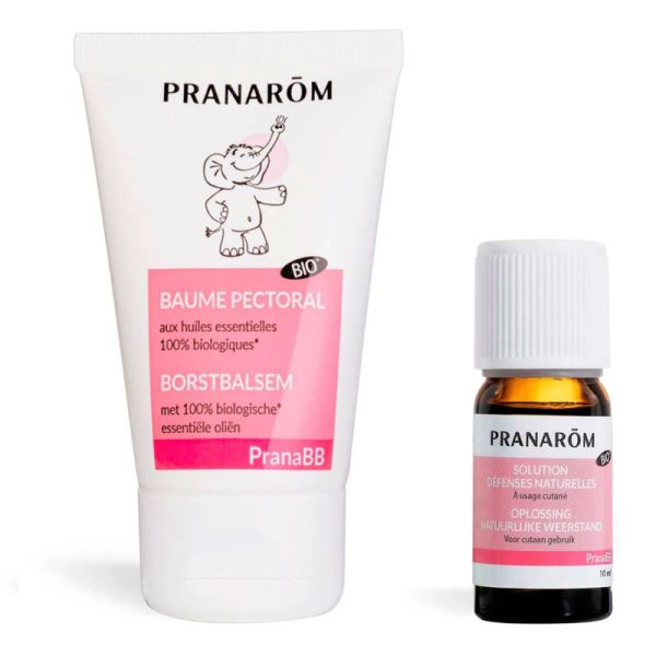 Pranarôm PranaBB Offre Hiver Paisible Baume Pectoral Bio 40ml + Solution Défenses Bio 10ml – Immunité et respiration