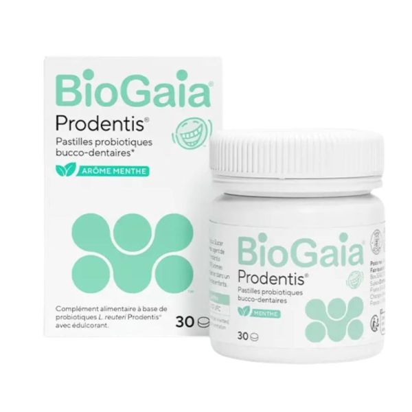 BioGaia® Prodentis® Pastilles Probiotiques Bucco-Dentaires Menthe - 30 Pastilles
