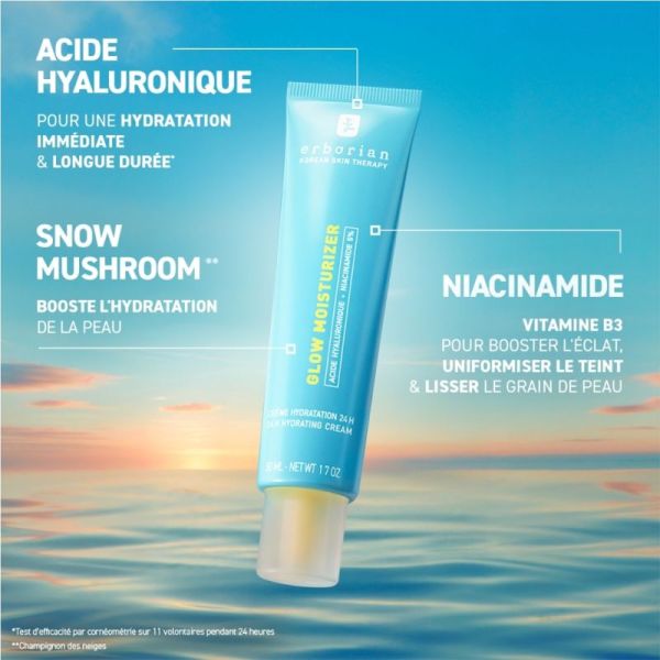 Erborian Glow Moisturizer 50 ml - Crème hydratante 24h effet glass skin