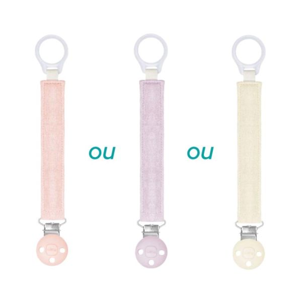 MAM Attache-sucette Blush coloris aléatoire - Fixation facile et hygiène de la sucette