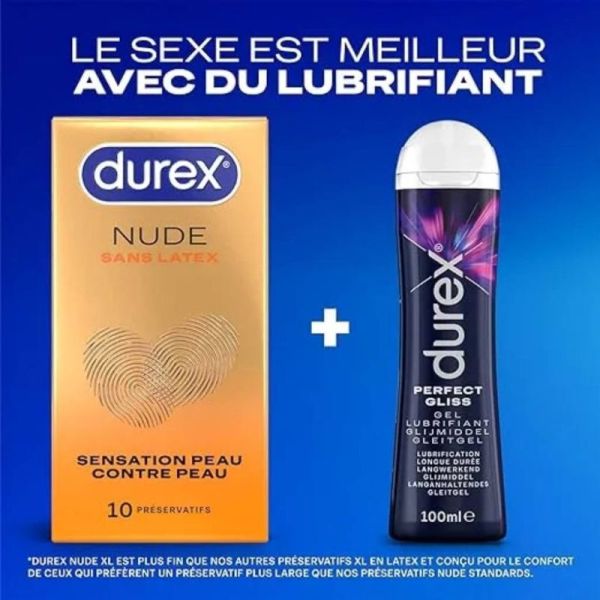 Durex Nude Préservatifs Sans Latex x10 - Sensation peau contre peau