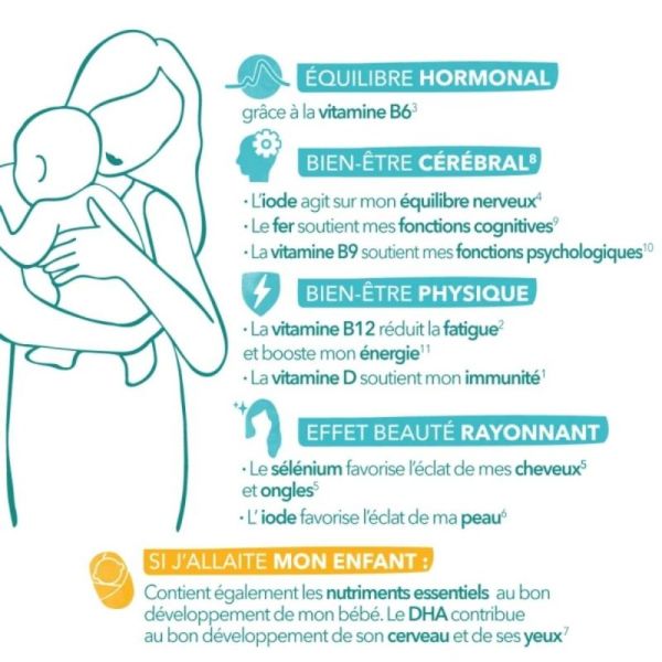 Babybio Babynat Maternité Post-Partum Cure de 1 mois - Equilibre hormonal, physique et cérébral de la maman dès l'accouchement