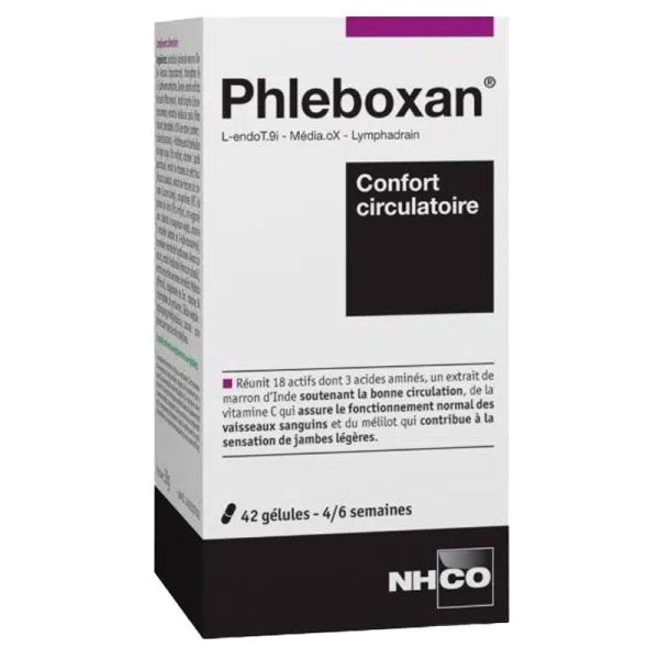 NHCO Phleboxan 42 gélules - Confort circulatoire, jambes légères