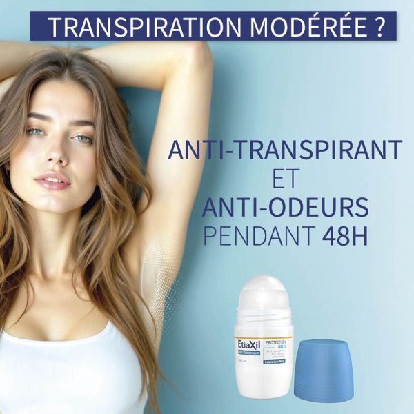 Etiaxil Anti-transpirant Protection 48h Peaux Sensibles Roll-on - Lot de 2 x 50ml