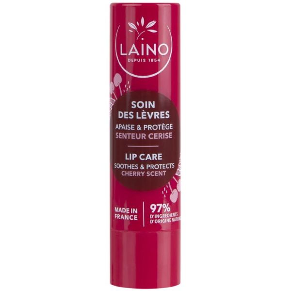 Laino Stick Soin des Lèvres - 4g - Senteur : Cerise - Répare, protège et adoucit les lèvres