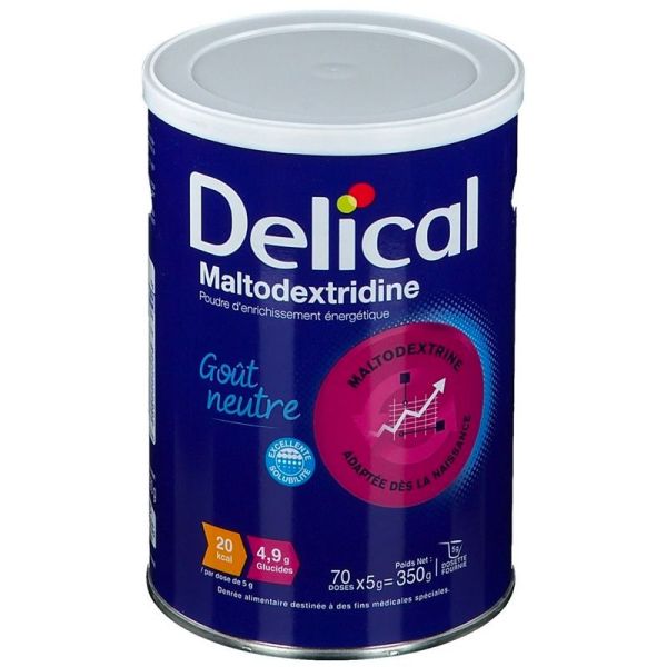 Delical Poudre Maltodextridine - Saveur Neutre - Complément Hypercalorique - 350g