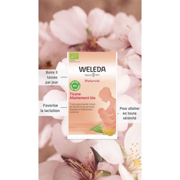 Weleda Maternité Tisane Allaitement Fenouil Verveine Bio 20 Sachets – Stimulation de la lactation et digestion