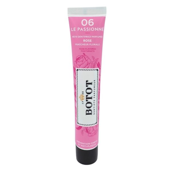 Botot 06 Le Passionné Pâte dentifrice parfumée 75 ml - Rose, prévention caries et anti-plaque