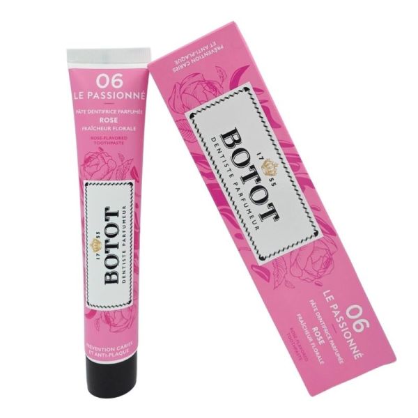 Botot 06 Le Passionné Pâte dentifrice parfumée 75 ml - Rose, prévention caries et anti-plaque
