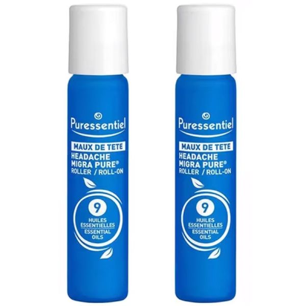 Puressentiel Maux de tête Migra Pure - 2 x 5 ml - Soulage naturellement les tensions et les maux de tête