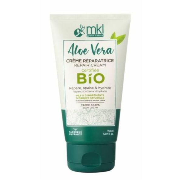 MKL Green Nature Aloe Vera Crème Réparatrice 3-en-1 Bio Visage, Corps et Mains - 200ml