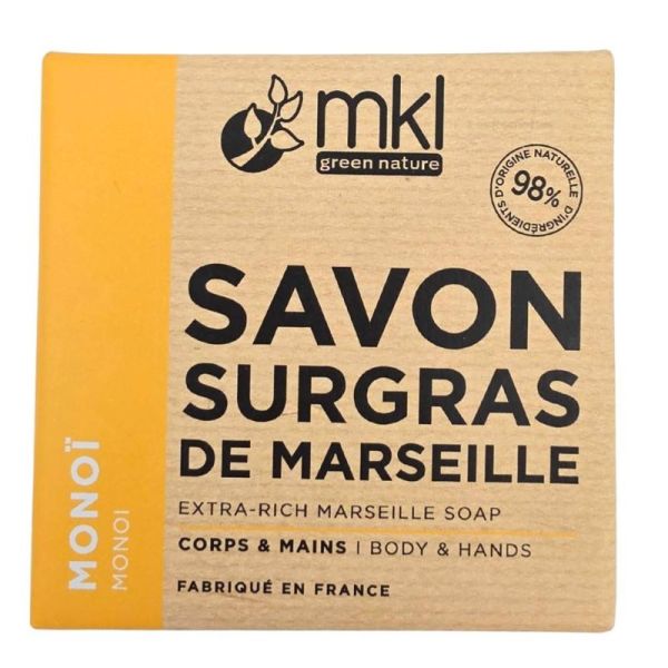 MKL Green Nature Savon Surgras de Marseille Monoï 100g - Nettoie et adoucit la peau en douceur