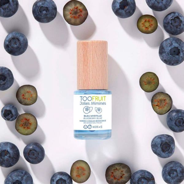 Toofruit Jolies Mimines Vernis à Ongles Biosourcés - 10ml - Couleur : Myrtille - Idéal pour les enfants
