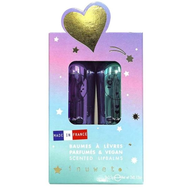 Inuwet Coffret Duo Baumes à Lèvres Rainbow - 2 Baumes à Lèvres - Hydratation gourmande et protection naturelle