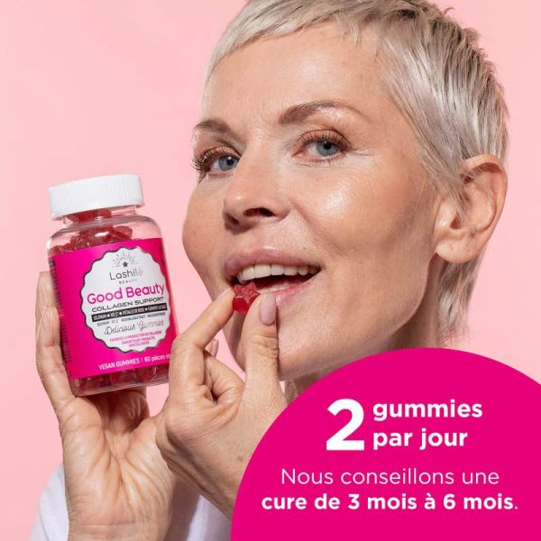 Lashilé Beauty Good Beauty Collagen Support - Favorise la Production de Collagène - 60 gommes