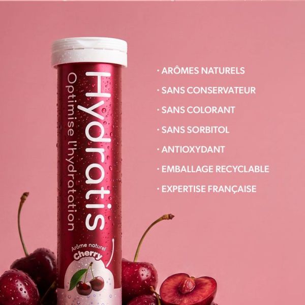 Hydratis Pastilles Effervescentes Cerise x20 – Hydratation et récupération