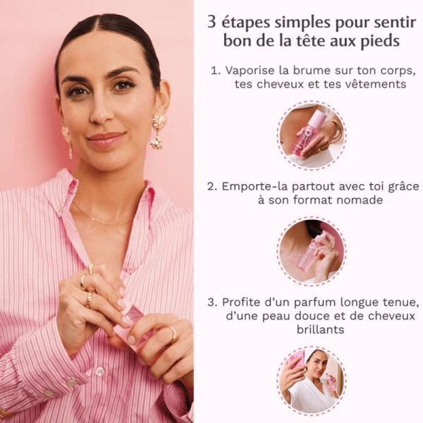 Musc Intime Brume All Over Corps & Cheveux au Sweet Litchi Flacon 100 ml – Voile fruité et hydratation