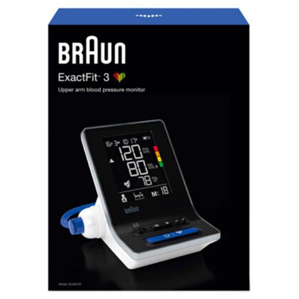 Braun ExactFit 3 Tensiomètre à Bras BUA6150 - Brassard Intelligent avec Grand Écran - 1 pièce