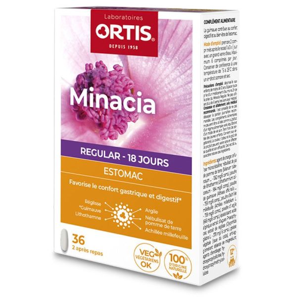 Ortis Minacia REGULAR - Digestion / Estomac - 36 Comprimés