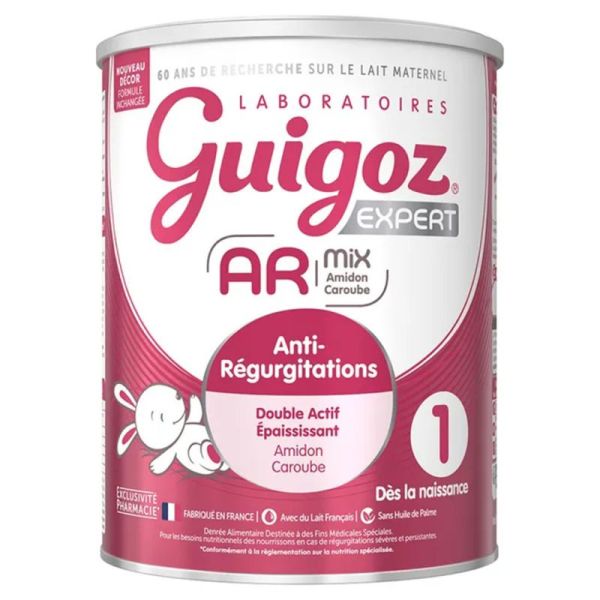 Guigoz Expert AR Mix 1 Lait 1er Âge Dès la Naissance Jusqu'à 6 Mois 780g – Anti-régurgitations
