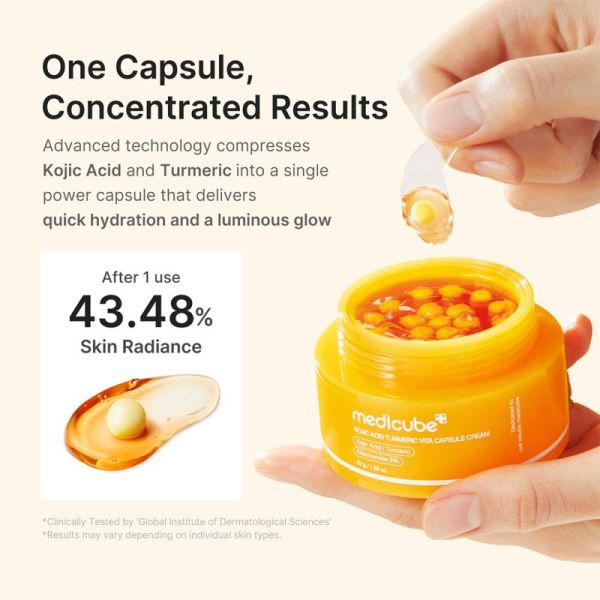 Medicube Crème Capsule Vita Curcuma et Acide Kojique 53g – Éclat et anti-taches