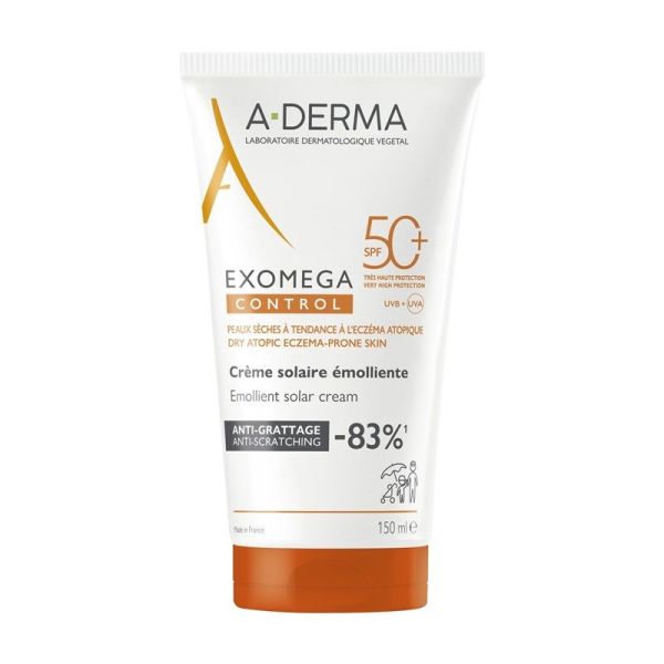 A-Derma Exomega Control Crème Solaire Émolliente SPF50+ - 150ml