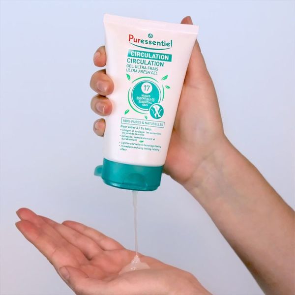 Puressentiel Circulation Gel Ultra Frais aux 17 Huiles Essentielles 125 ml – Soulage et allège les jambes lourdes
