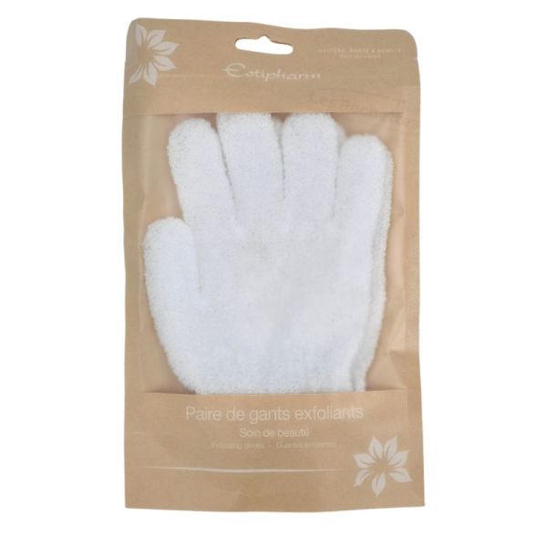 Estipharm  Paire de Gants Exfoliants - Accessoire soin de beauté gommage corps pour une peau douce et nette - Coloris Aléatoire