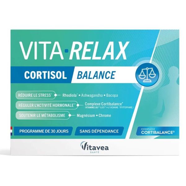 Vitavea Vita Relax Cortisol Balance Réduction du Stress - 30 Gélules