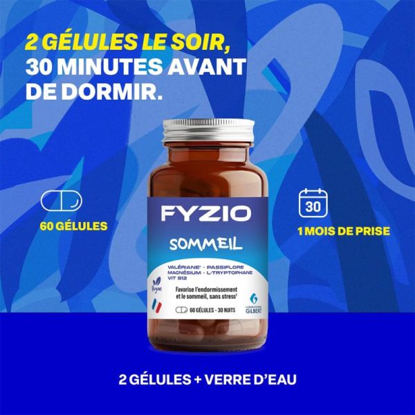 Gilbert Fyzio Sommeil 60 gélules – Endormissement et qualité du repos