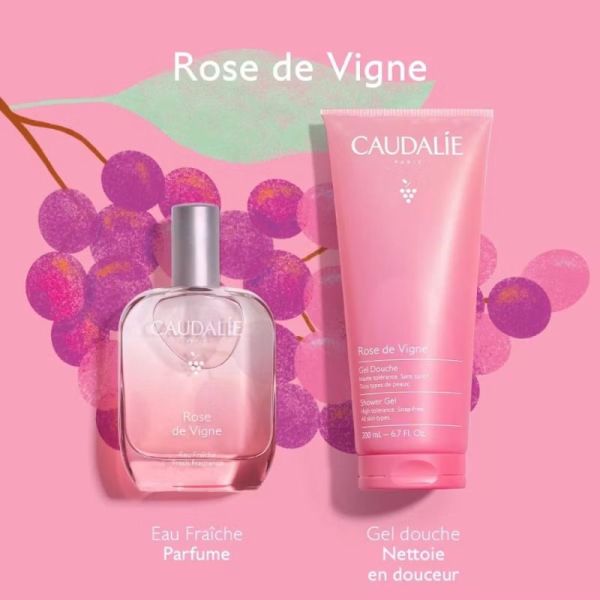 Caudalie Coffret de Noël Eau Fraîche Rose de Vigne 2 Soins - Sillage floral et fraîcheur parfumée