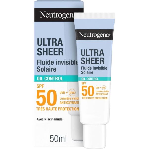 Neutrogena Ultra Sheer Oil Control Fluide Solaire Invisible SPF50+ Visage - 50ml