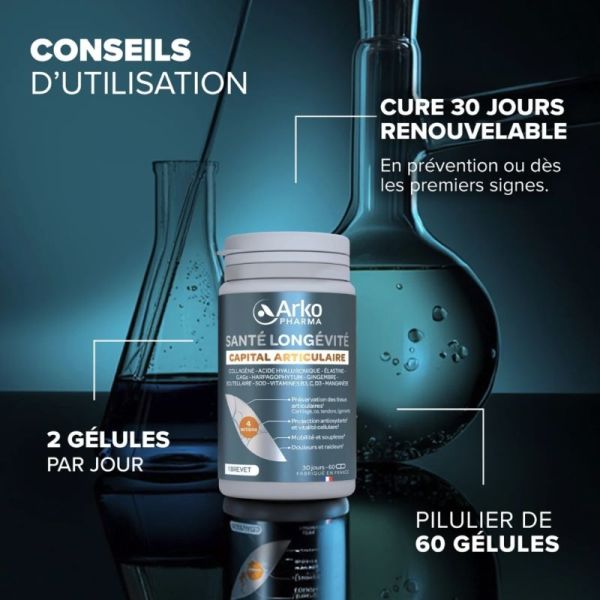 Arkopharma Santé Longévité Capital Articulaire 60 gélules - Préserve le capital musculaire et articulaire