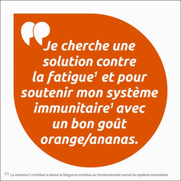 Vitascorbol Vitamine C 1000mg - 15 Comprimés Effervescents - Saveur Orange/Ananas - Boost de vitamine C