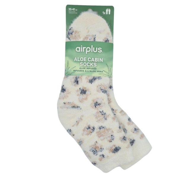 AirPlus Aloe Cabin Chaussettes Hydratantes à motifs Blanc Cassé - Pointure 35-41  - Confort et douceur