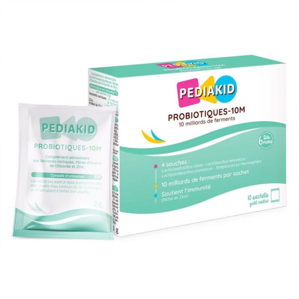 Pediakid Probiotiques-10M 10 Sachets – Équilibre de la flore intestinale