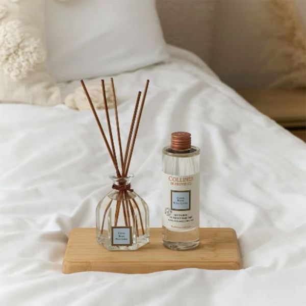 Collines de Provence Diffuseur de Parfum Coton Blanc 100ml – Senteur fraîche et poudrée